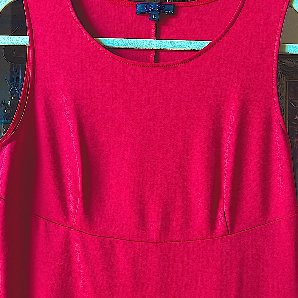 🔴🔥LaEl CoutureSexy &EdgyRed DressHandswonFlowersStretchy FormFitting S:L/M - Picture 7 of 11